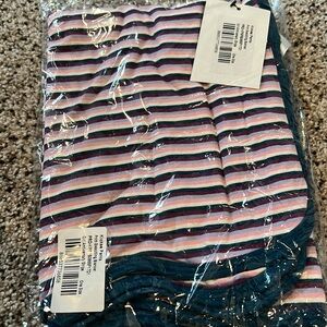NIB kickee pants Girl Anniversary Stripe Swaddling blanket